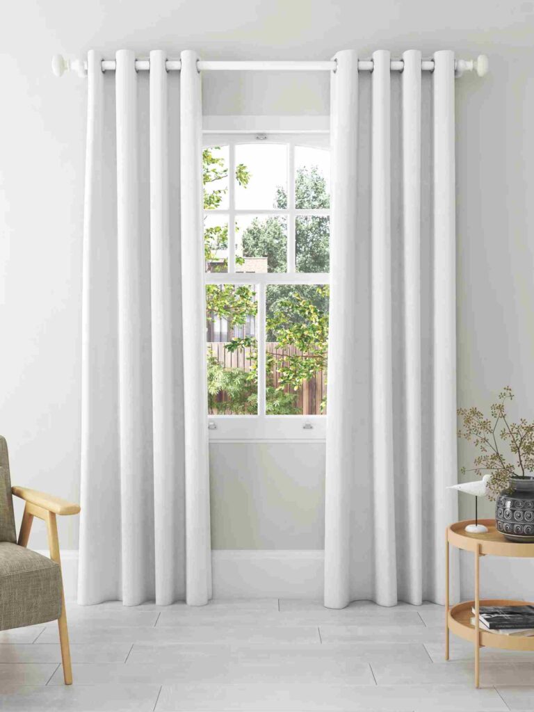 White Living Room Curtains