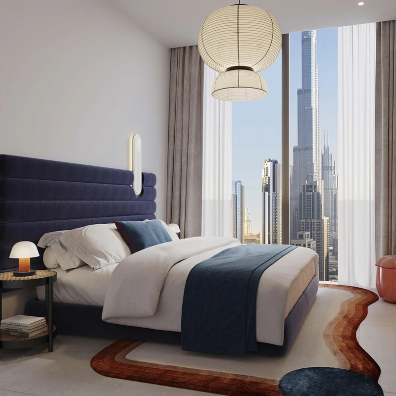 Best Bay Windows in Living Area curtains in Dubai