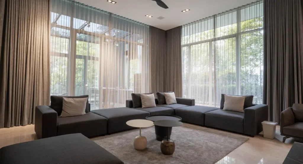 Contemporary modern custom curtains for residential spaces in uae
