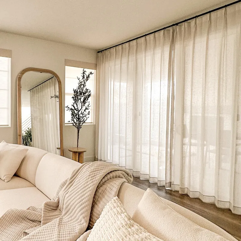 Sheer living room curtains Dubai for privacy and comfort