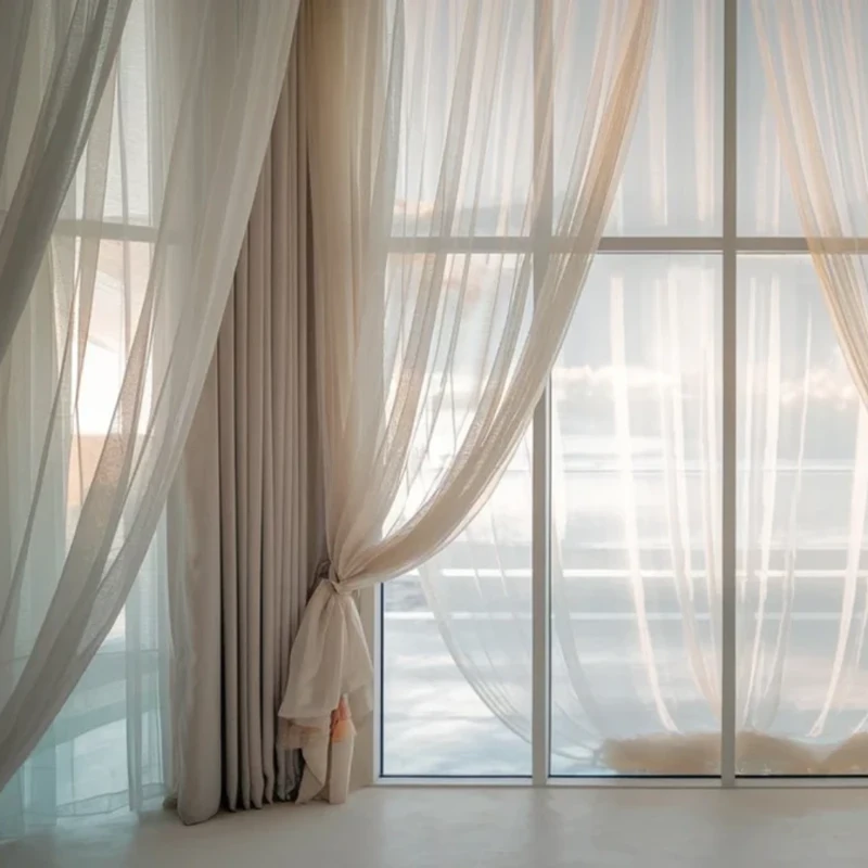 Textured Sheer Curtains for living room in uae