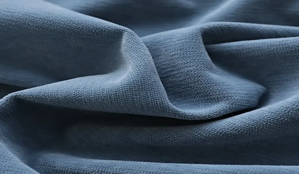 Chenille blackout curtain fabric with plush textured finish