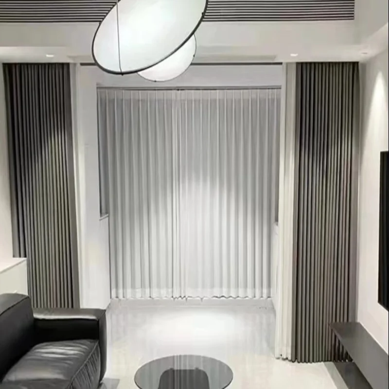 Completed blackout curtain installation project for home or office