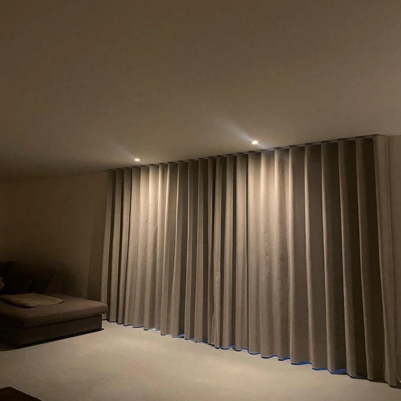 Finished room-darkening blackout curtain project with professional results