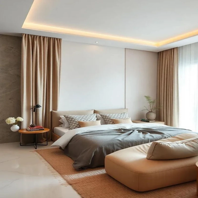 Luxury blackout curtains installed in master bedroom project