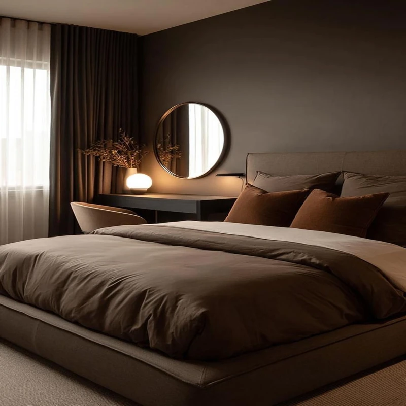 Luxury curtains enhancing bedroom decor in UAE