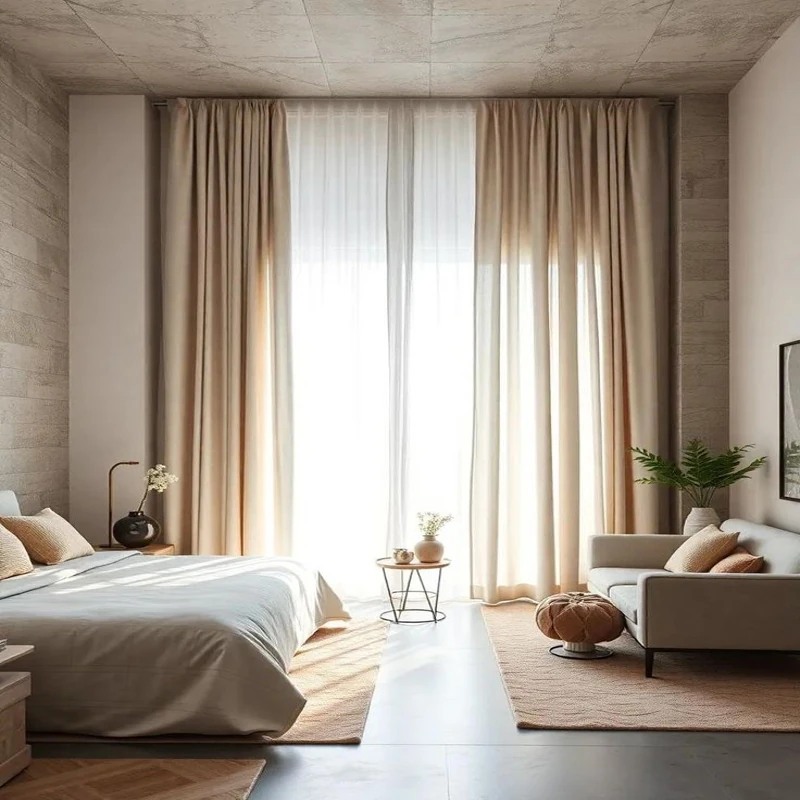 Premium fabric bedroom curtains installed in luxury residence